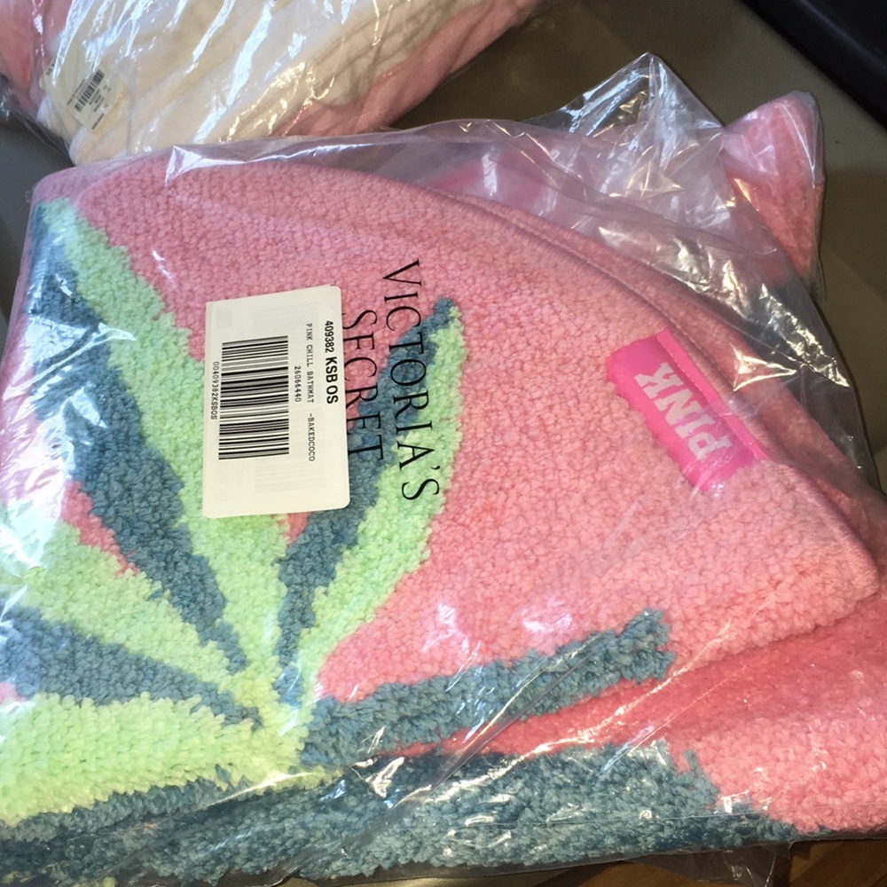 NEW leaf pot PinK coco ChiLL shower rug mat - Picture 3 of 3